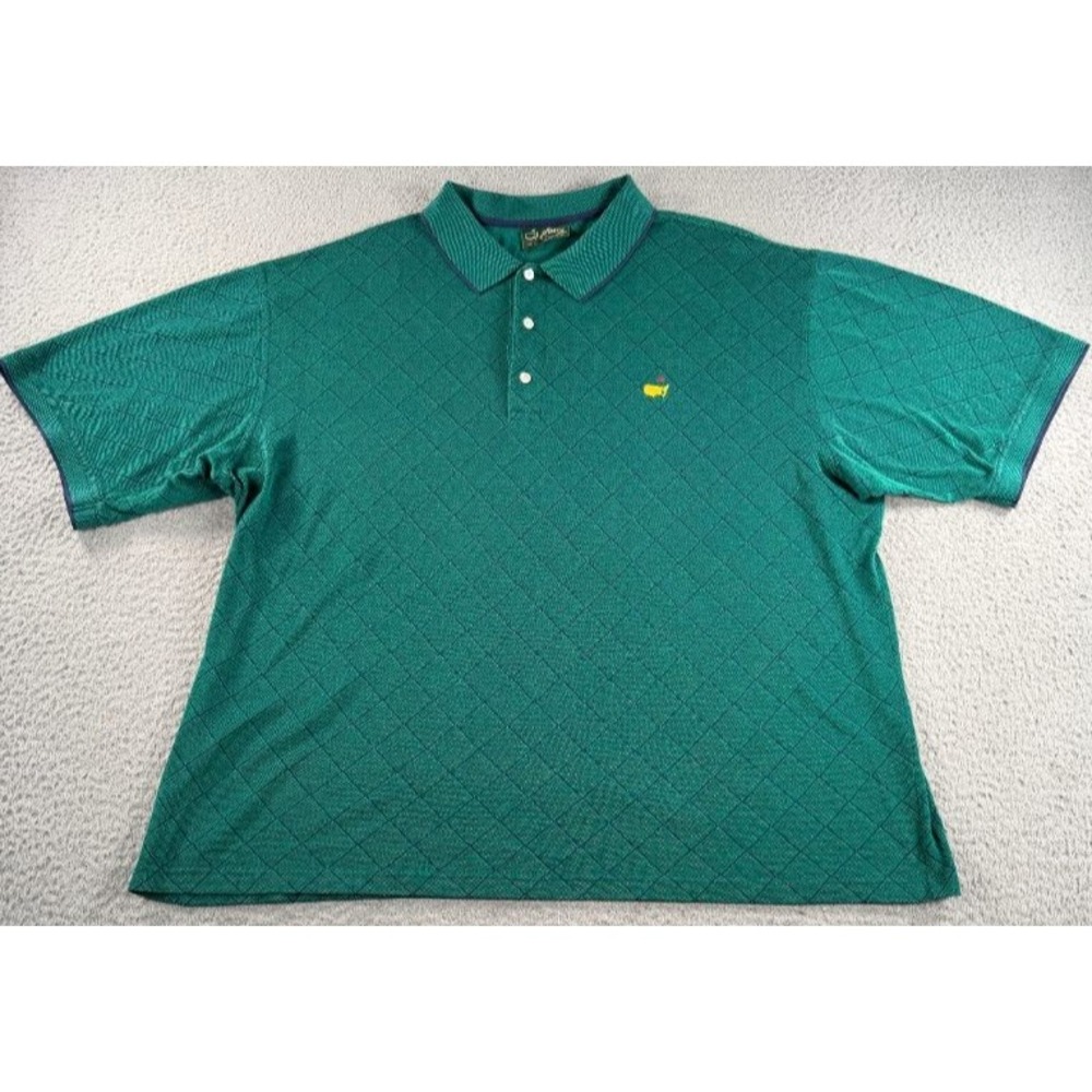 Masters Amen Corner Golf Polo Shirt Mens XL Augusta National Diamond AOP Green